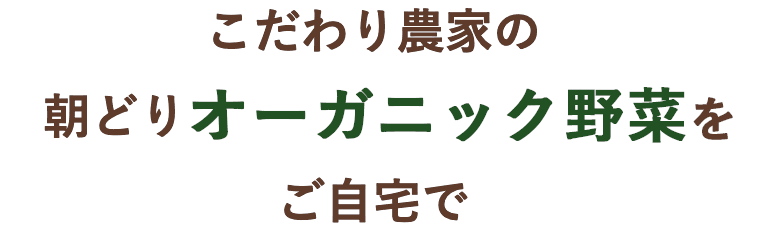 こだわり野菜の朝どりオーガニック野菜をご自宅で